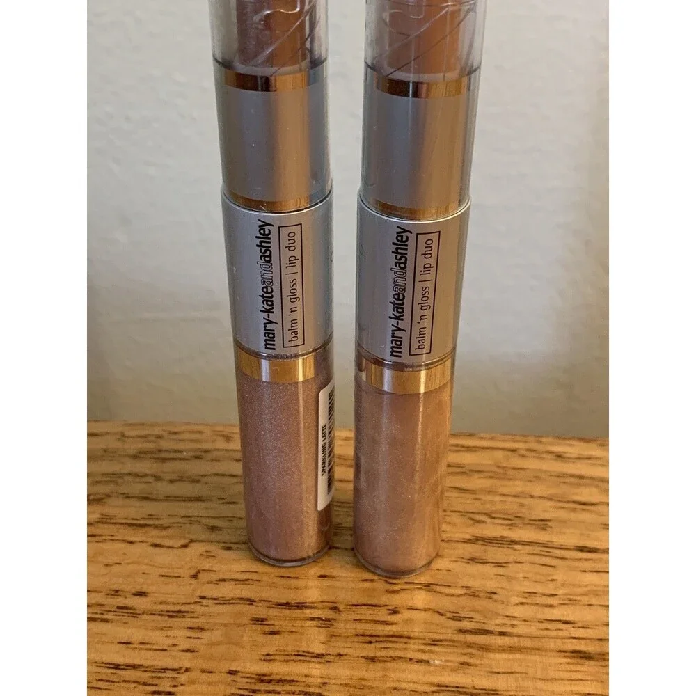 (2) MARY-KATE AND ASHLEY Balm n Gloss Lip Duo Sparkeling Latte Honey SET New